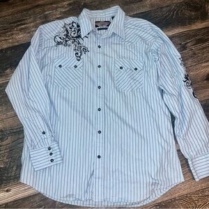 Panhandle Slim Brooks & Dunn Snap Cowboy Western Embroidery Men’s XL Long-sleeve